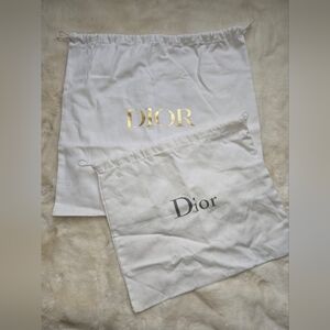 Dior White Bags with Gold and Black Logos